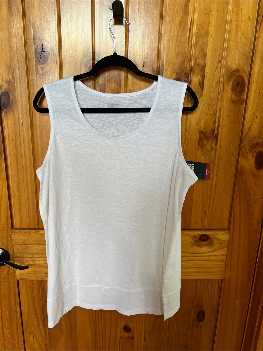 Lands' End White Scoop Neck Tank Top